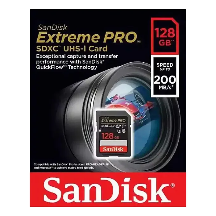 SanDisk Extreme PRO 128GB 200mbs SDXC UHS-I Memory Card SanDisk Extreme PRO 128GB 200mbs SDXC UHS-I Memory Card